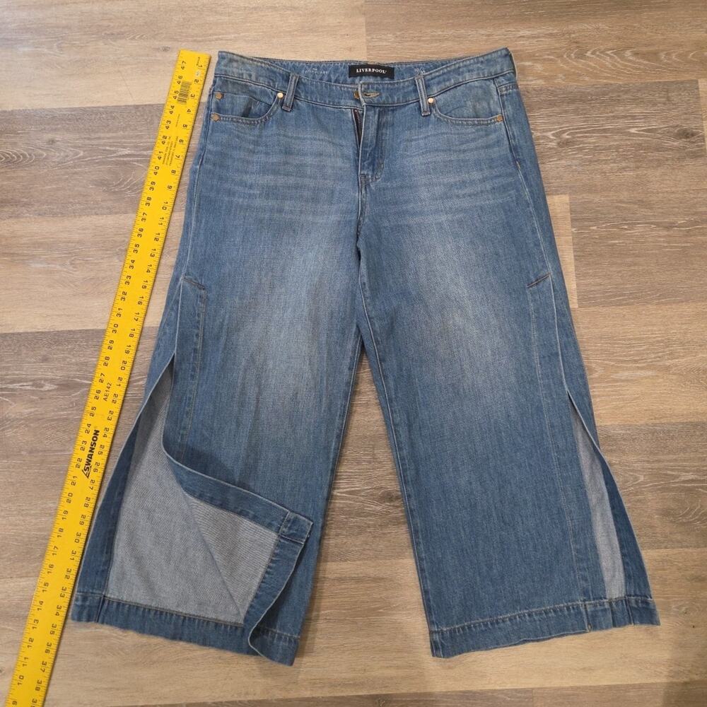 Liverpool Jeans High Rise The Crop Flare Side Split Size 10/30 Womens